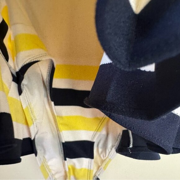 Juicy Couture Pleated Skirt Striped Nautical Swimsuit One Piece Pin Up Retro M - Picture 15 of 16